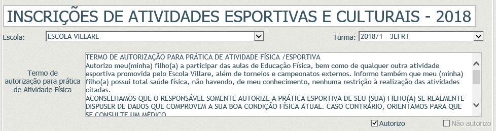 Selecione as opções desejadas referentes à categoria da atividade, subcategoria e à atividade. Após selecionado, clique no botão aplicar.