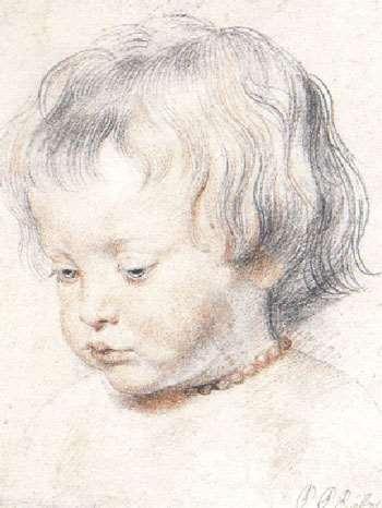 Sobre Arte e Artistas RUBENS: Retrato de seu filho Nicholas. Desenhado por volta de 1620. Viena, Albertina.