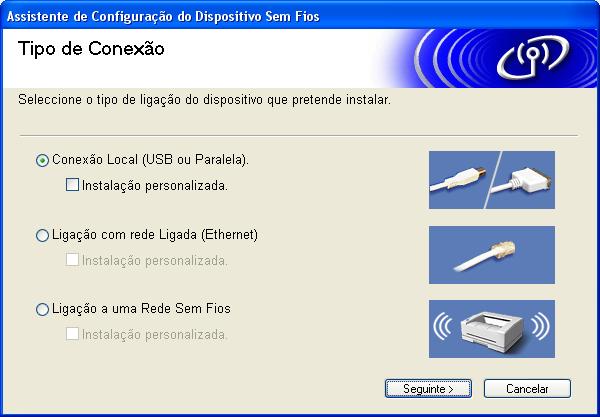 FASE 2 Instalar o Controlador e o Software 1 Para Utilizadores com Interface USB (Para 98/98SE/Me/2000 Professional/XP) USB Importante Certifique-se de que concluiu todas as instruções do Passo 1