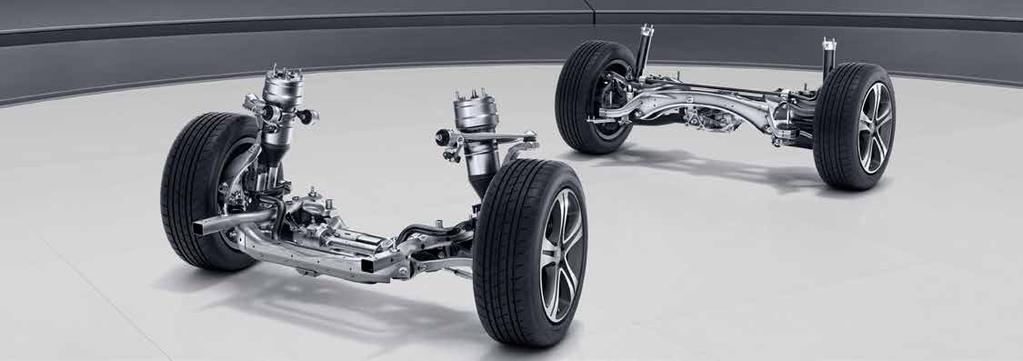 AIR BODY CONTROL. O sistema de suspensão pneumática assegura, em combinação com uma regulação contínua do amortecimento, um conforto de rolamento e dinâmica de condução a um elevado nível.