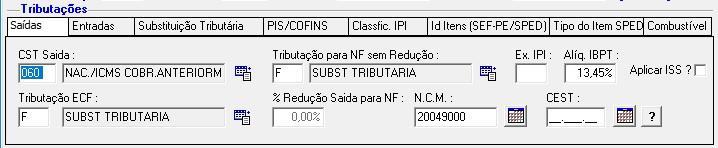 Aba Entradas CST Entradas, esse campo será atualizado para cada entrada de NF feita pelo usuário.