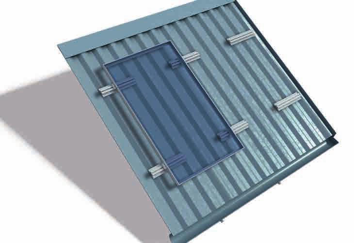 Estrutura Little Plan e Little Plan Light, para telhados inclinados com telha trapezoidal PARTICULARIDADE DA ESTRUTURA Redução da quantidade de aluminio sobre o telhado e do peso agravante sobre o