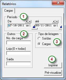 Relatórios 23 Será aberta a tela exibida abaixo, onde será possível configurar algumas opções para geração do relatório: 1 - Período: Serão listadas somente as transferências criadas a partir de