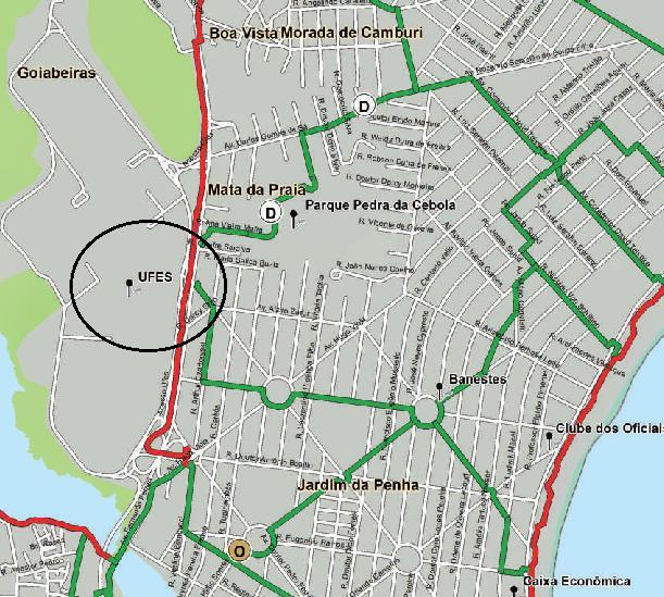 Figura 3: Mapa cicloviário da cidade de Vitória, ES.