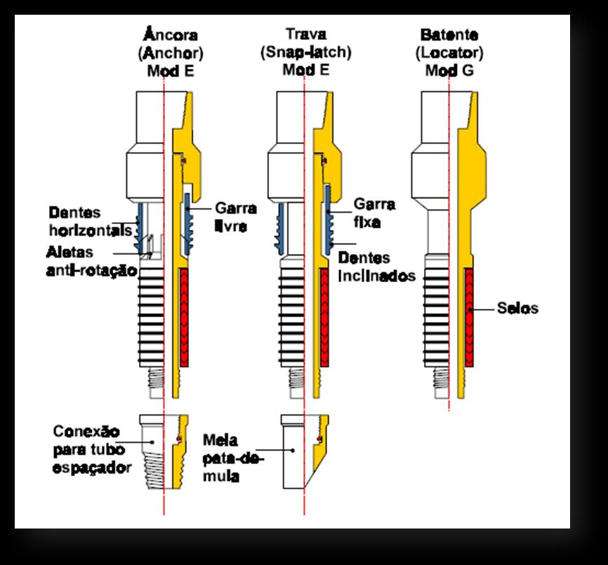 3.8. UNIDADE SELANTE É o equipamento descido na extremidade da coluna, que pode ser apoiado ou travado no packer permanente, promovendo a vedação da coluna com o packer.