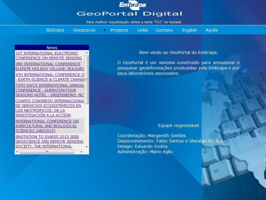 5 Figura 1 GEOPORTAL Digital destacando o acesso ao Banco de Dados de