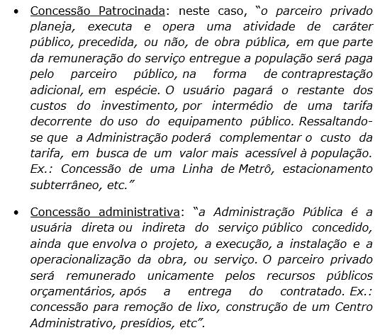 MODALIDADES DE CONCESSÃO VIA PPP 4.