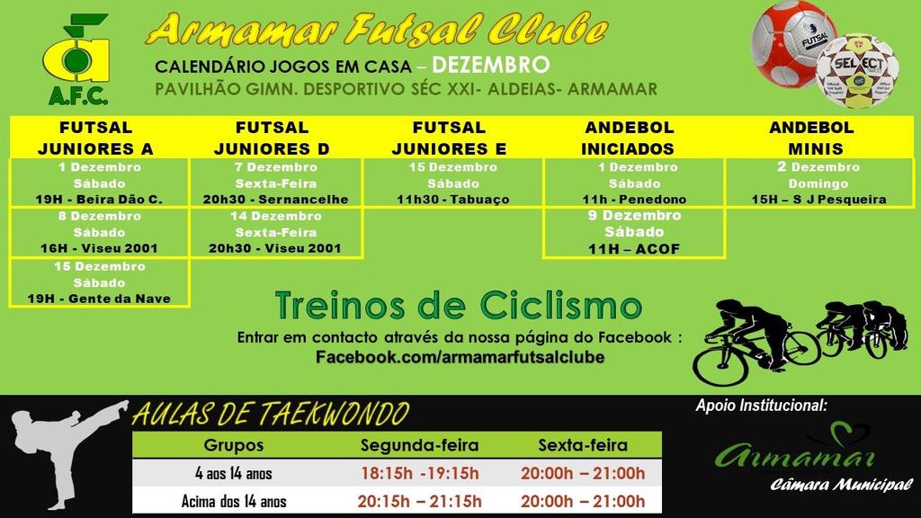 Infantis Terça-feira: 19:00h às 20:15h Quinta-feira: 19:00h às 20:15h Futsal Juniores E - Benjamins