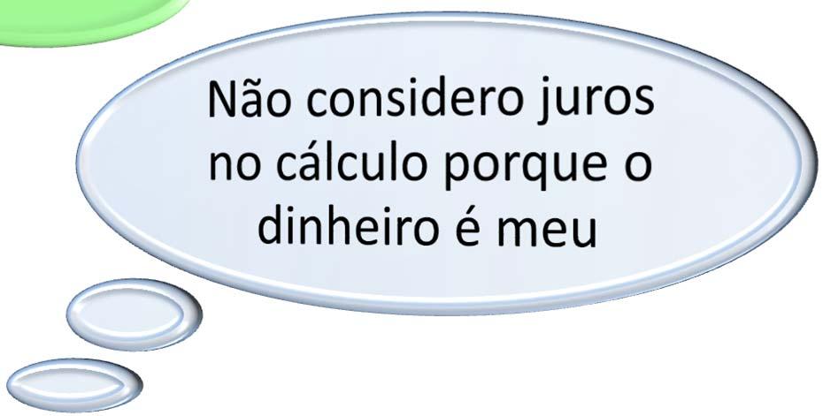 MITO 5 O produtor tem que embutir no custo tanto os juros dos empréstimos quanto os juros do dinheiro próprio.