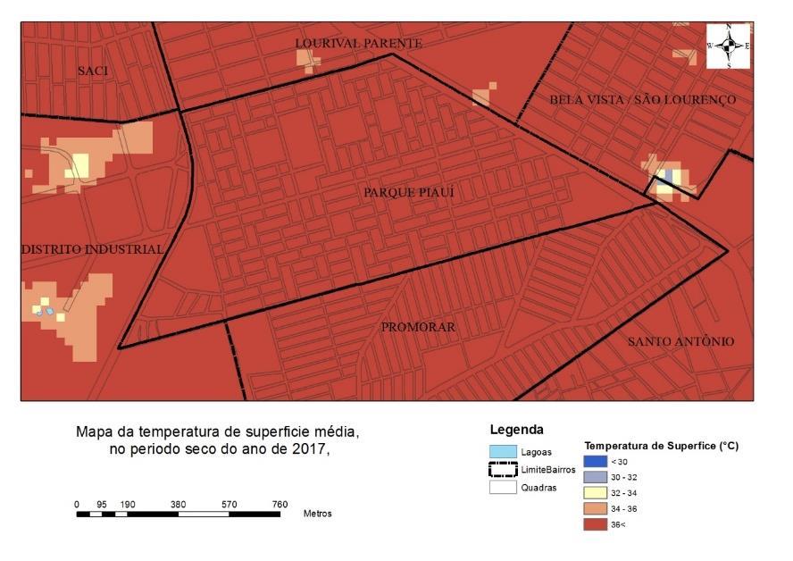 As áreas verdes eram as mesmas dos anos de 1995 e 2005 (4.