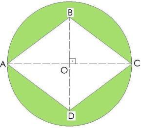e de raio 4 cm e um losango A,B,C,D, cujo lado mede 5 cm.