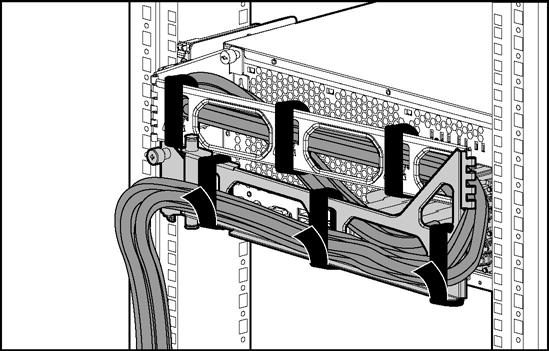 Figura 3-22: Fixação dos cabos ao braço de controle de cabos 4.