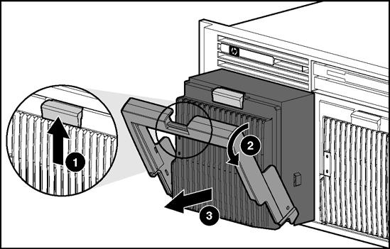 Instalação de opções de hardware Remoção de fontes de alimentação hot-plug redundantes ou de painéis cegos 1.