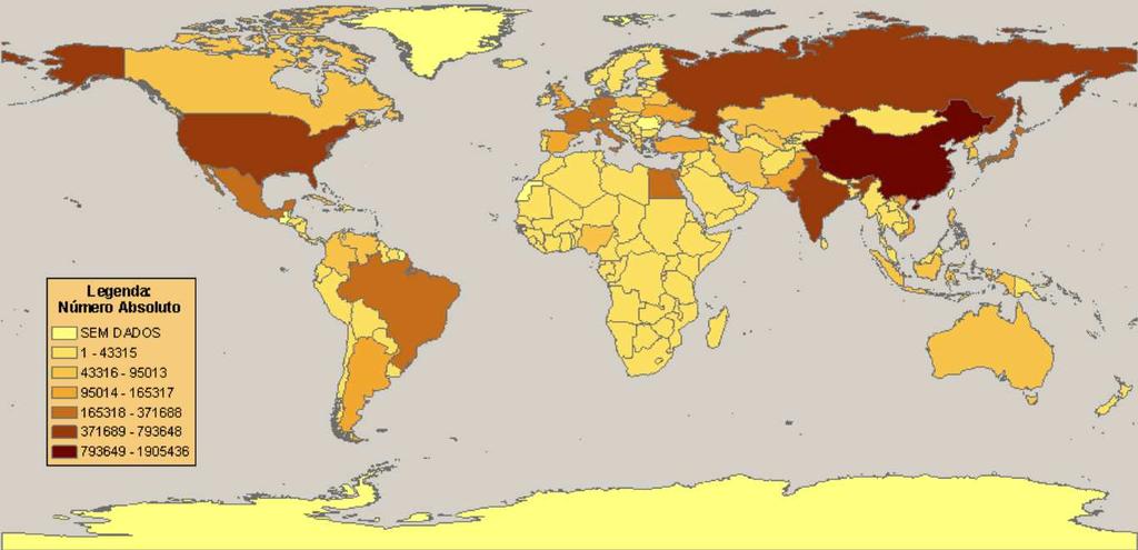 Brasil é quinto país em número