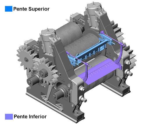 Figura 39a: Pente superior e pente inferior do terno de moenda (DEDINI, 2007). (Fonte: http://www.teses.usp.br/) 2.1.