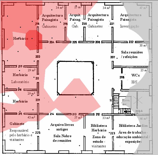 6. VERIFICAÇÃO DA LOCALIZAÇÃO DOS PONTOS DE ACESSO Figura 6.4 Mapa de cobertura do AP A para o 2º piso.