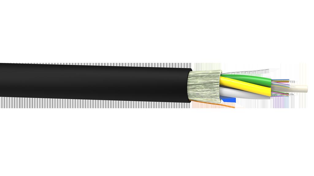 CABO OPTICO CFOA-DD (ABNT CL), PARA DUTOS COM PADRÃO DE COR DE TUBOS ABNT COLORIDO Construção ROHS Compliant Dielétrico Núcleo Seco ou Geleado Tubos Loose SM, MM e NZD Descrição Cabo óptico