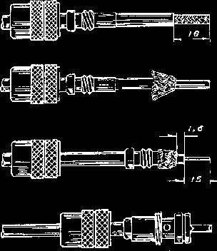 Soldar o condutor central no pino do conector. Para completar rosquear a capa. Utilizando Cabo RGC 58 Cortar a ponta do cabo e remover 18mm da capa de vinil.