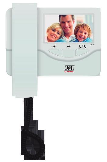 Videoporteiros VP400 Videoporteiro com tela LCD colorida de 4,3 e monofone Visualize quem chama antes de iniciar a conversa Display de 4,3 colorido widescreen.