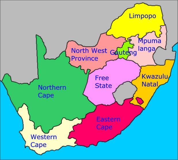 PIB por Província Podemos verificar que as províncias de Gauteng, KwaZulu-Natal e Western Cape são as províncias com maior produto interno bruto. Gráfico 3: PIB - % por Província Eastern Cape 7.