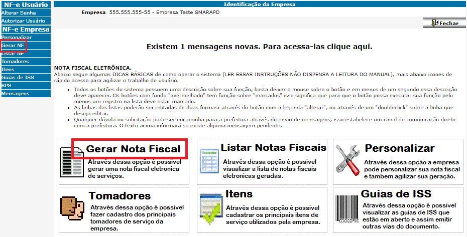 Tabela de Erros e Alertas (ABRASF): link Informações importantes Quando houver dúvidas sobre a utilização do sistema, utilizem um meio de comunicação direto com a prefeitura.