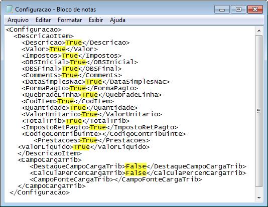 Tela 17 Arquivo de configuração aberto no editor de texto B) Efetue as alterações