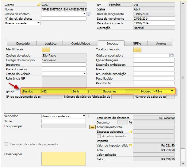 7 GERAÇÃO DA NFS-E T1 NFS-e Nota Fiscal Eletrônica de Serviço V1.01 7.