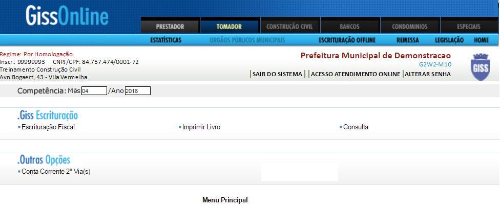 Registro de Serviços Tomados da Construção Civil Sem Documento Fiscal Opção destinada ao lançamento dos serviços contratados de