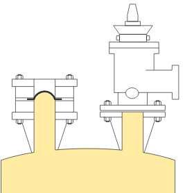 e rapidez de alívio. Figura: Pino de ruptura ou disco de ruptura usado para alívio de pressão adicional ou secundário ou de reserva backup 3.