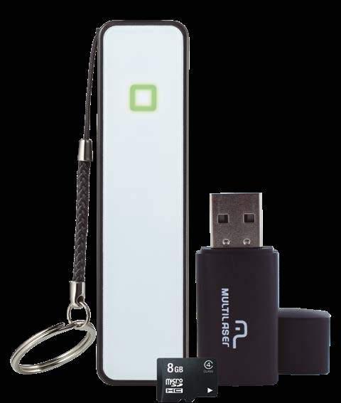 acessórios eletrônicos mídias, pendrive e memória KIT SMARTPHONE POWER BANK + MICROSD + ADAPTADOR PEN DRIVE MC200 Cartão de Memória - Capacidade: 8 GB