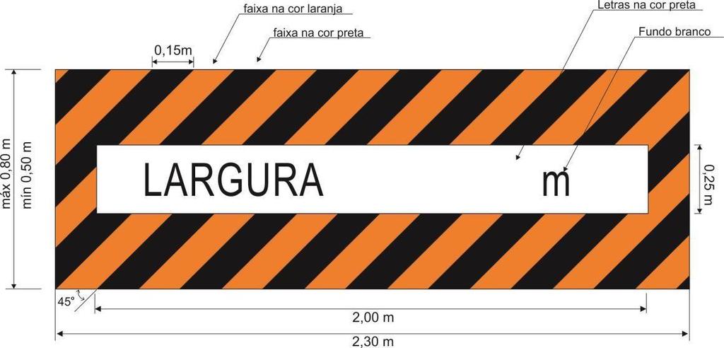 ANEXO II Sinalização especial de advertência traseira para largura excedente Especificações: dispositivo de segurança autoadesivo aplicado diretamente no veículo ou sobre placa metálica, de madeira