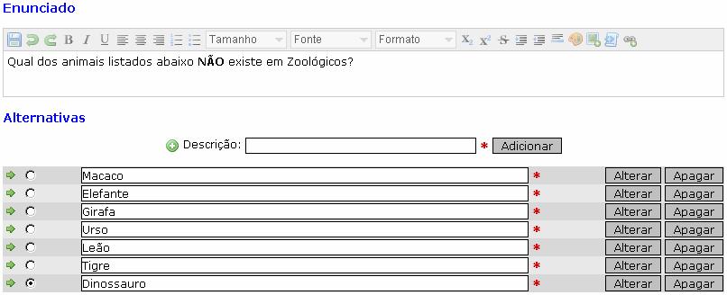 54 Figura 40 Enunciado e alternativas de uma questão de múltipla