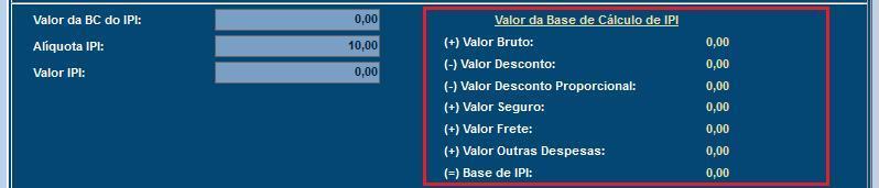 Imagem 4 Informações Base de Cálculo ICMS Porém esse botão está apenas localizado na aba ICMS em outras abas as informações estarão conforme