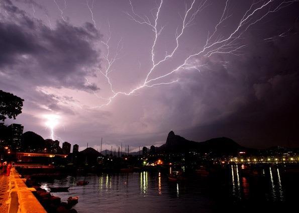 Denominam-se relâmpagos aquelas descargas elétricas que ocorrem entre as nuvens, e de raios aquelas que ocorrem entre as nuvens e o solo.