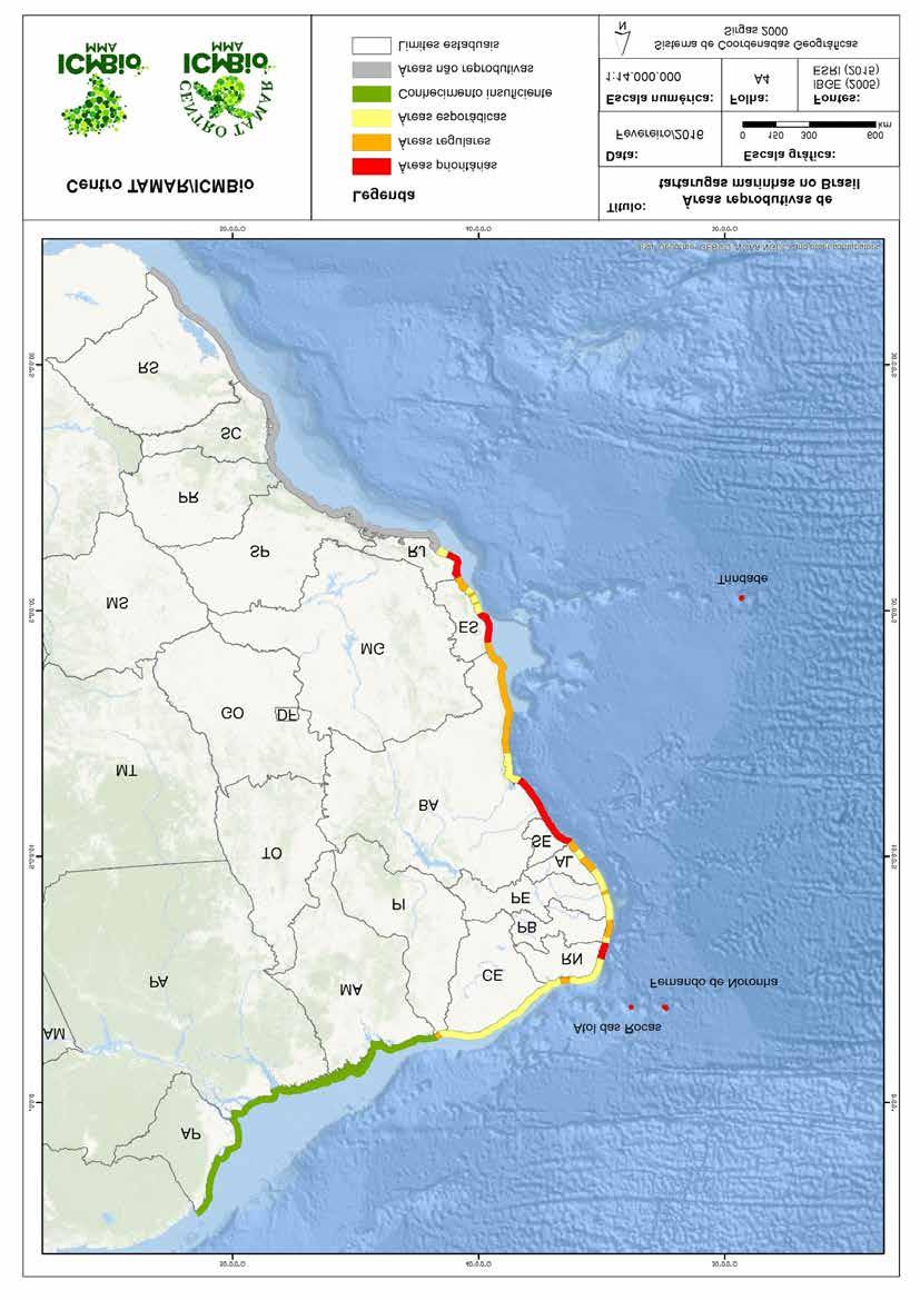 4.2 - ÁREAS MARINHAS DE ALIMENTAÇÃO E DE USO As tartarugas marinhas possuem notável capacidade migratória, que pode compreender deslocamentos ao longo de extensas áreas neríticas e/ou oceânicas.