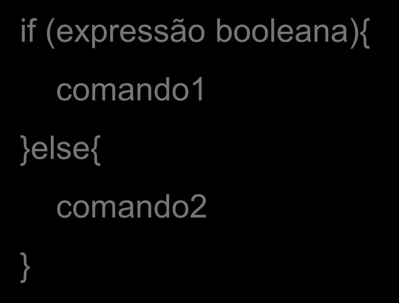 if-else if (expressão booleana){ comando1