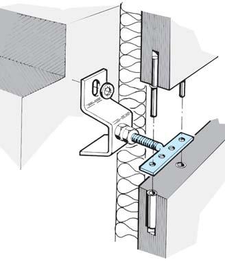 No sentido de equilibrar os esforços, o suporte de fixação deve estar centrado com o centro de gravidade. É também possível colocá-lo na junta vertical da pedra. 20 máx.