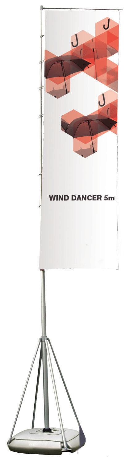 Bandeiras Wind Dancer 5m - Mastro telescópico - Base com capacidade para 66 litros -