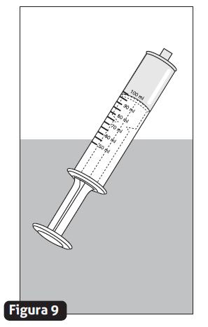 Para obter a dose prescrita pelo médico, puxe o êmbolo até que a dose