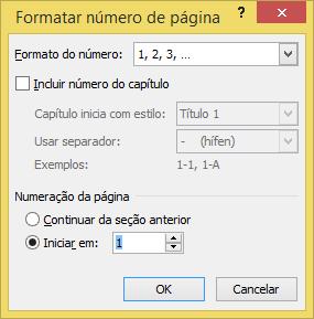 Veja a seguir o procedimento para alterar a sequência numérica: Selecione o número 5, posicione o ponteiro do mouse sobre ele e clique com o botão direito do mouse, irá aparecer a janela de opções ao