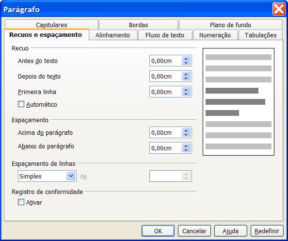 Informática André Alencar 10 9. Menu Formatar: a. Formatação padrão: Retira as características do texto atual, ou seja, limpa a formatação. b. Caractere.