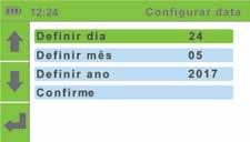 Definições de idioma 5.12.2 Utilize os botões PARA CIMA e PARA BAIXO para selecionar o idioma. Confirme a seleção utilizando o botão ENTER.