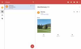 Comunicação Gmail Use essa função para acessar rapidamente e diretamente os serviços Google. Toque em Google Gmail na Tela de aplicações.