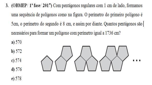 Licenciatura em Física. As imagens abaixo são das questões que foram entregues. Figura 1 Atividade Fonte: http://www.obmep.org.br/provas.