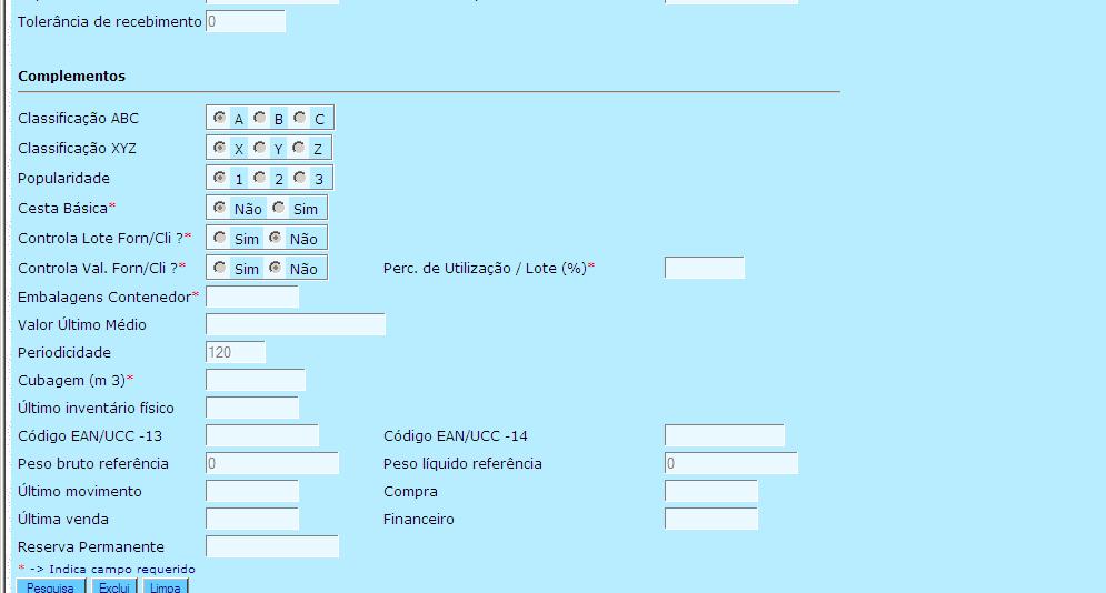 Cadastro básico / regras de negócios Requisição de entrega - WMS Vinculação materiais x fornecedores Selecionar a