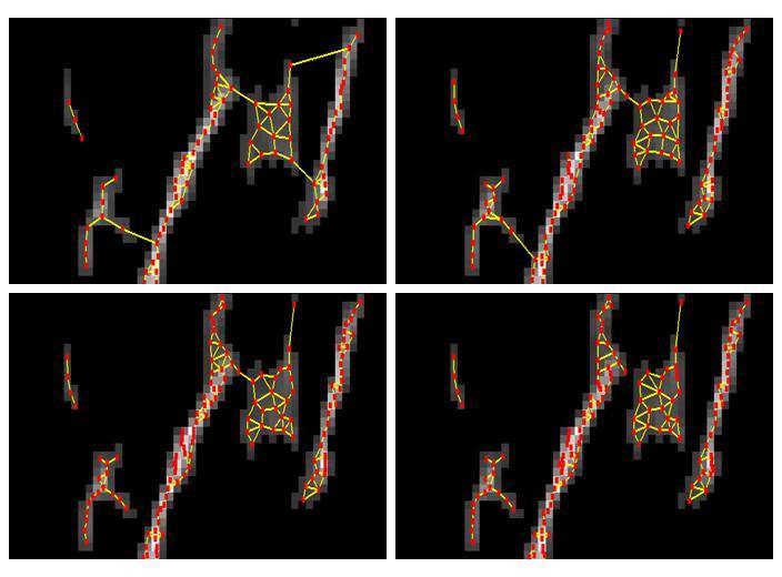 Construção do grafo de falhas utilizando Growing Neural Gas 106 Figura 4-23: À esquerda, função de probabilidade bidimensional. À direita grafo gerado por GNG sem individualização das estruturas.