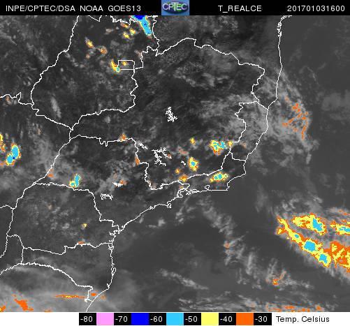 Tempestade de 03/01/2017 Intensa atividade convectiva ao longo