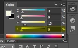 tutorial de colorização digital 2. Escolhendo uma cor dominante As cores são criadas misturando os pigmentos CMY no menu CMYK Color.