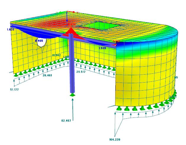 Animações de deformações e modos de vibração Inspecção isolada de elementos e cortes transversais de superfícies (section cuts) Visualização de resultados em superfícies em isolinhas ou