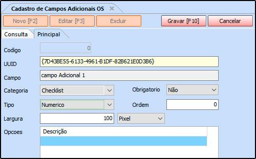 Como cadastrar Campos Adicionais da Ordem de Serviço FOS24 Caminho: Configurações > Campos Adicionais>Campos Adicionais OS Referência: FOS24 Versão: 2018.12.